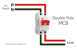 Double pole MCB Connection diagram
